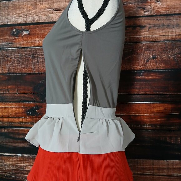 NWT Misope Dress M Tiered Ruffle Layered Lined Side Zip Tank Stretch Y2K - Picture 7 of 11